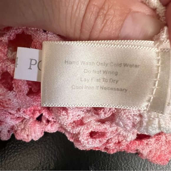 Boston Proper Pink Coral Crochet Fairy Top Ombre Boho Beach Coastal Whimsical - Picture 9 of 10